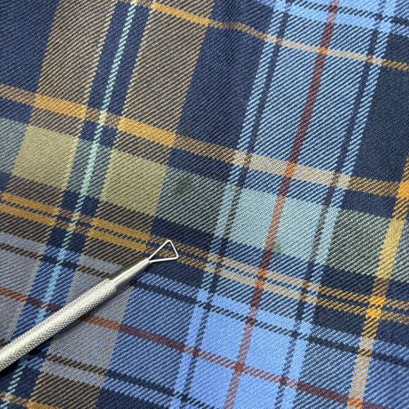 Orvis Signature Collection Mens XL Blue Brown Plaid 100% Wool Long Sleeve Shirt - Picture 4 of 6